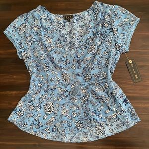 NWT Blue Floral Top